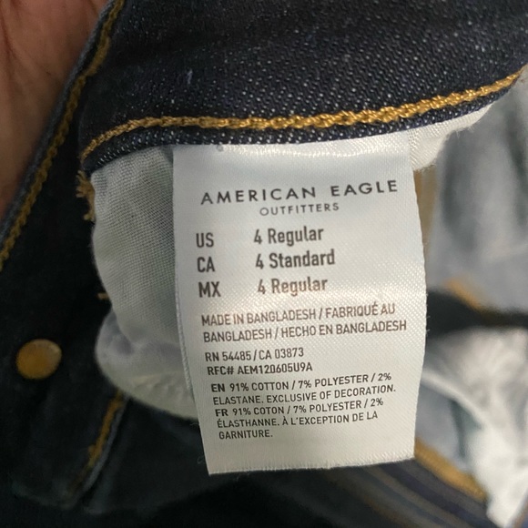 American Eagle Blue Denim Jegging Sz 4 - Picture 5 of 5